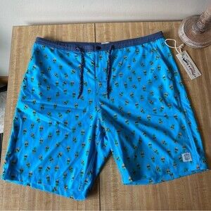 SGI THREADS Board Shorts Swim Trunks Novelty Blue Pineapple Sunglasses Mens NWT